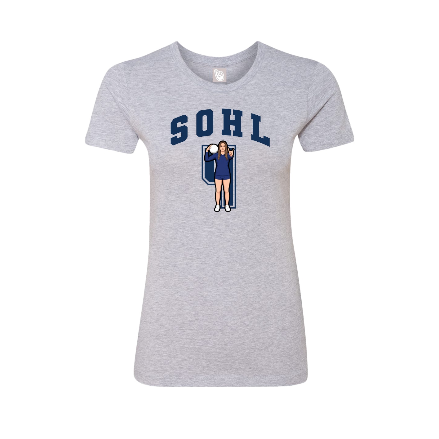 Fitted Women's Tee — Number in Grey