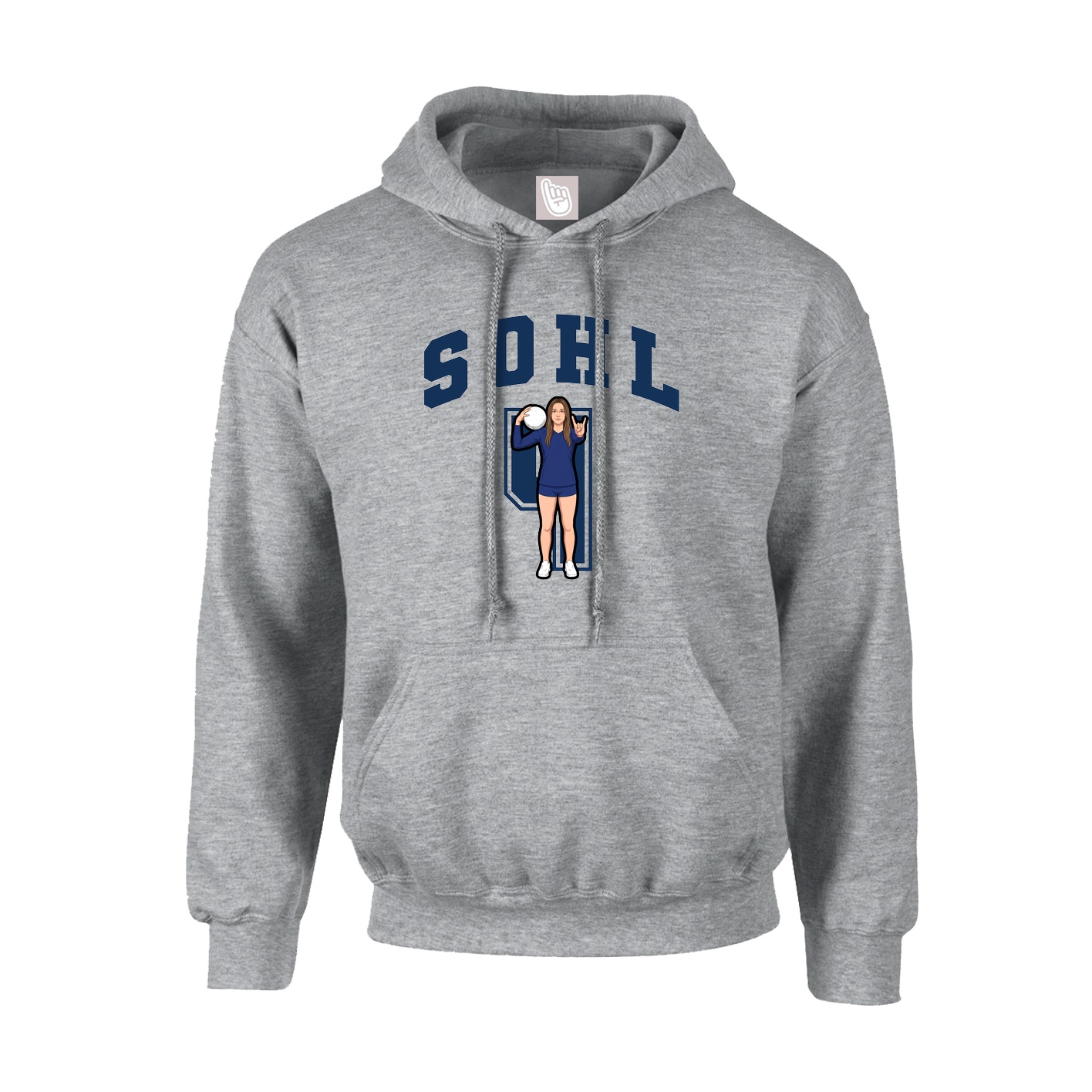 Youth Hoodie — Number in Grey