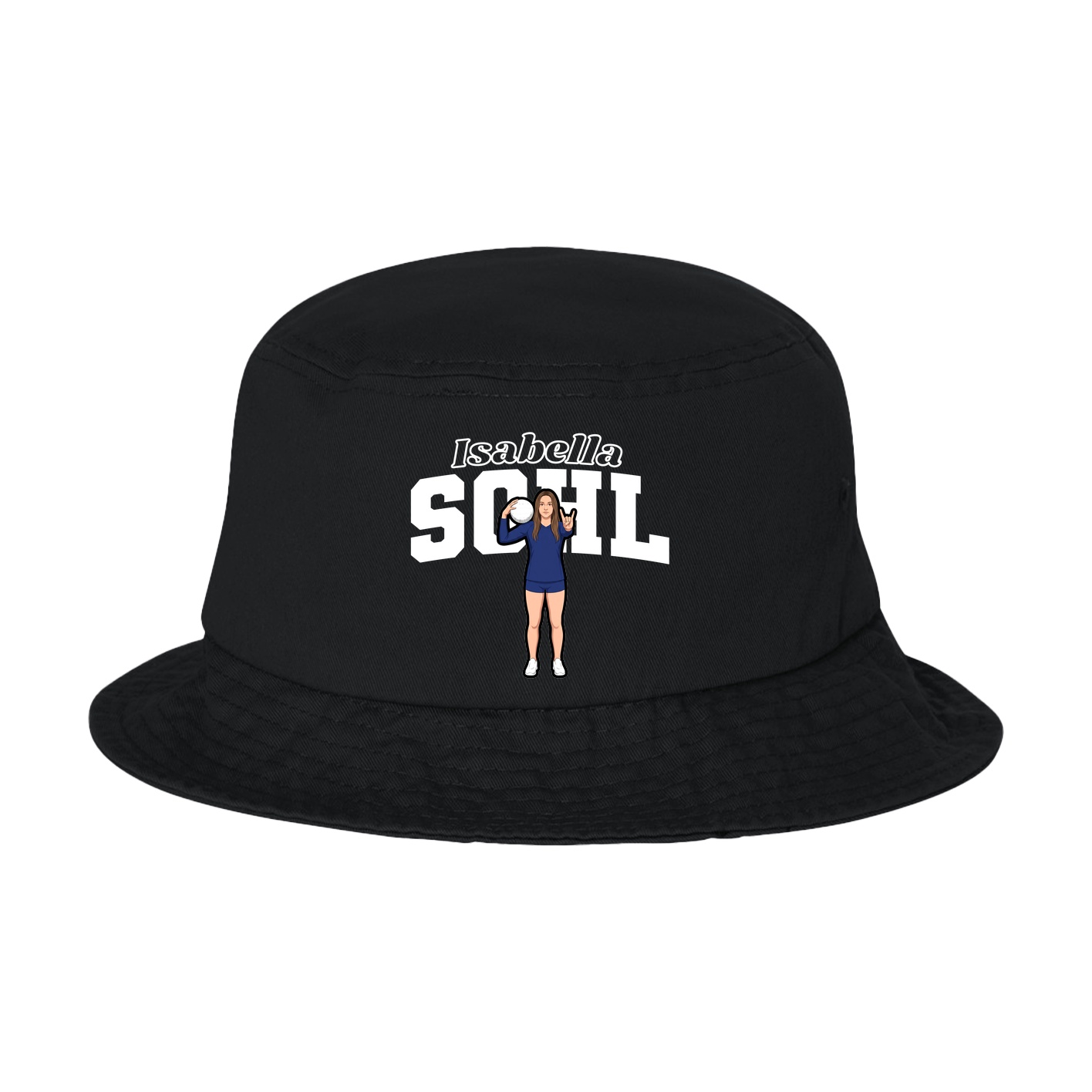 Bucket Cap — Name Arch in Black