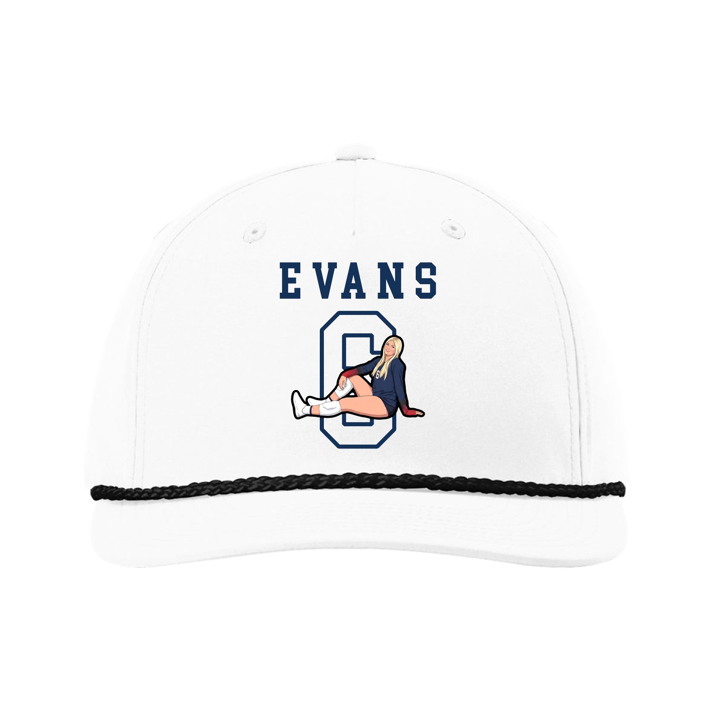 Five-Panel Classic Rope Cap — Shirsey in White