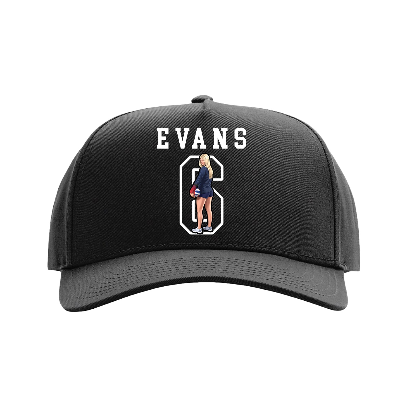Full Fabric Five-Panel Champ Cap — Shirsey in Black