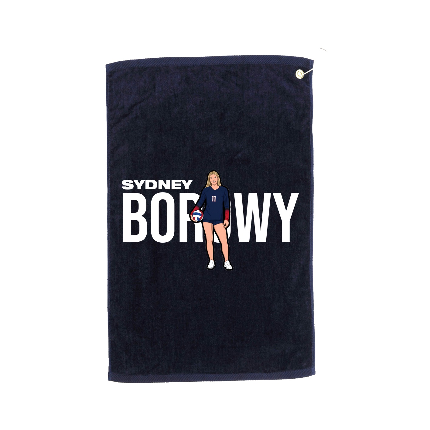 Golf Towel — Player Name in Navy