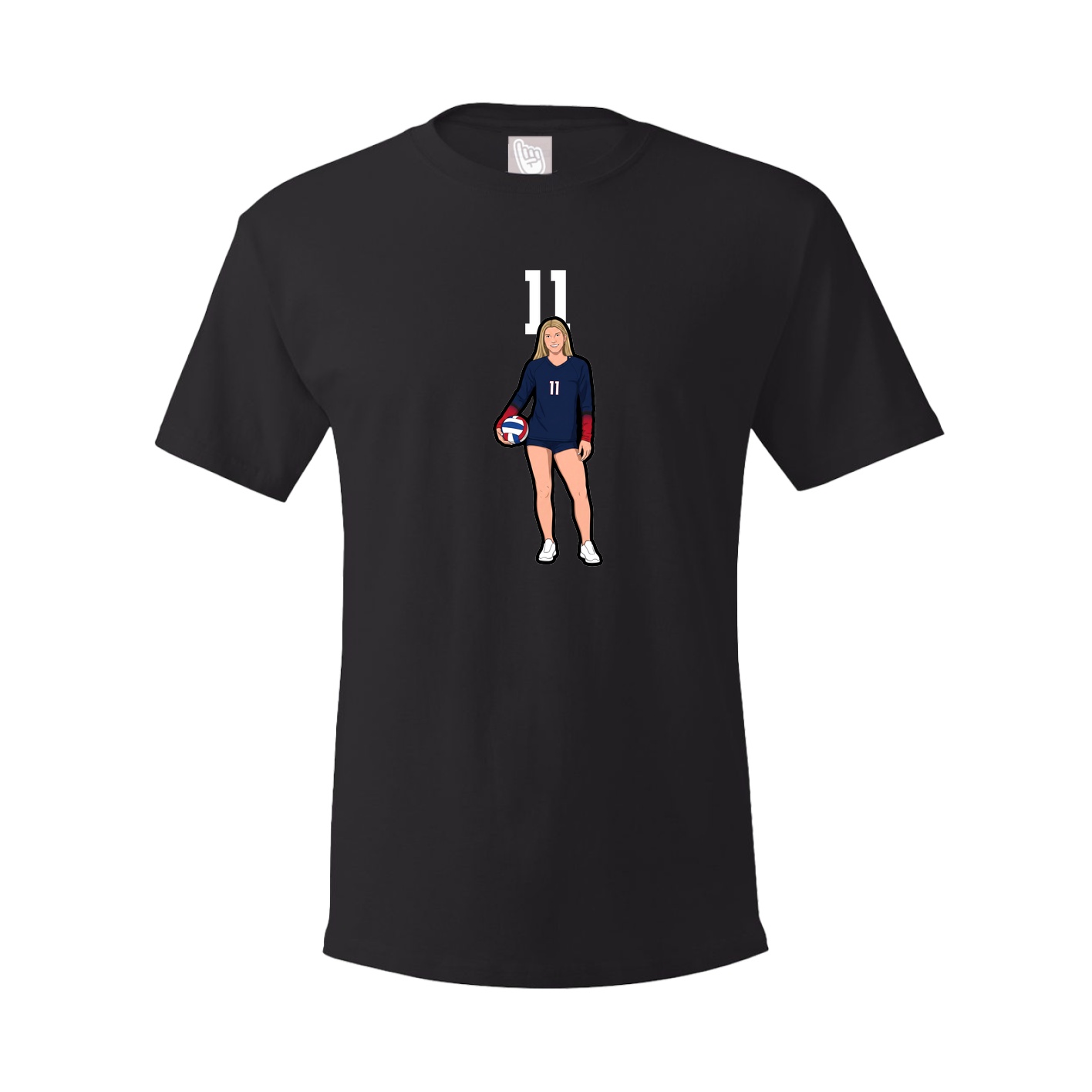 Youth Tee — Number Top in Black