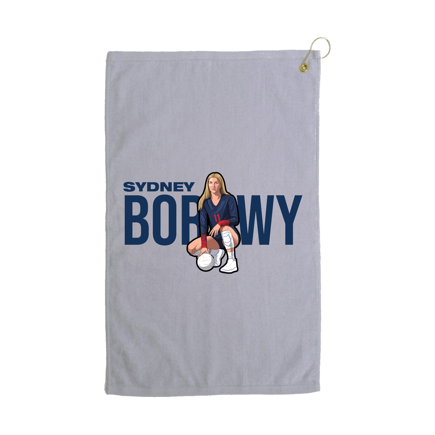 Golf Towel — Player Name in Grey