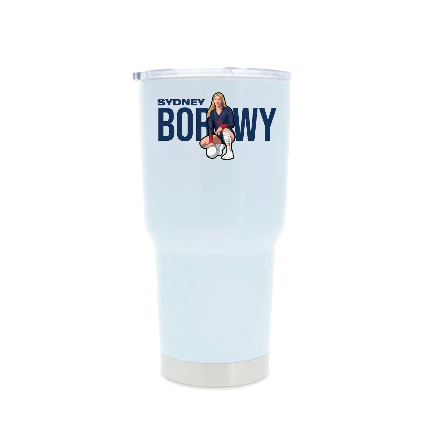 30oz Stainless Steel Tumbler — Player Name in White