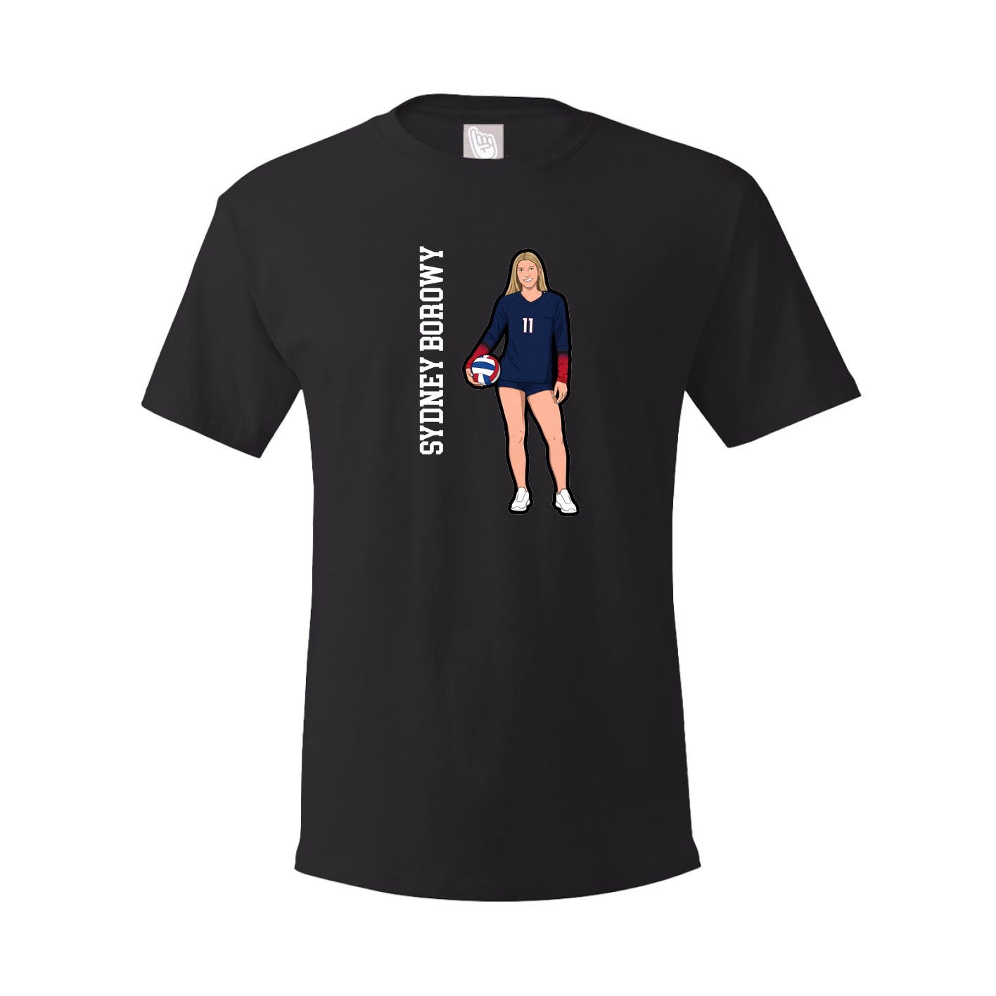 Youth Tee — Name Vertical in Black