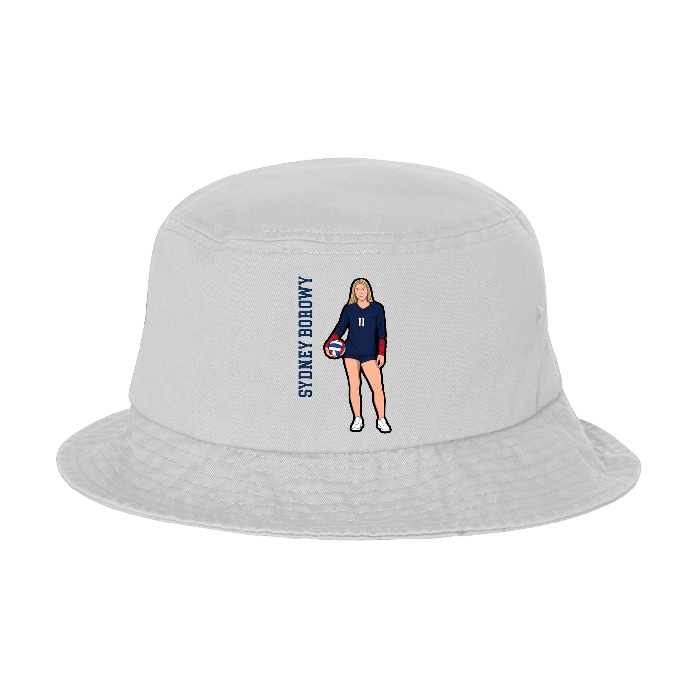 Bucket Cap — Name Vertical in White