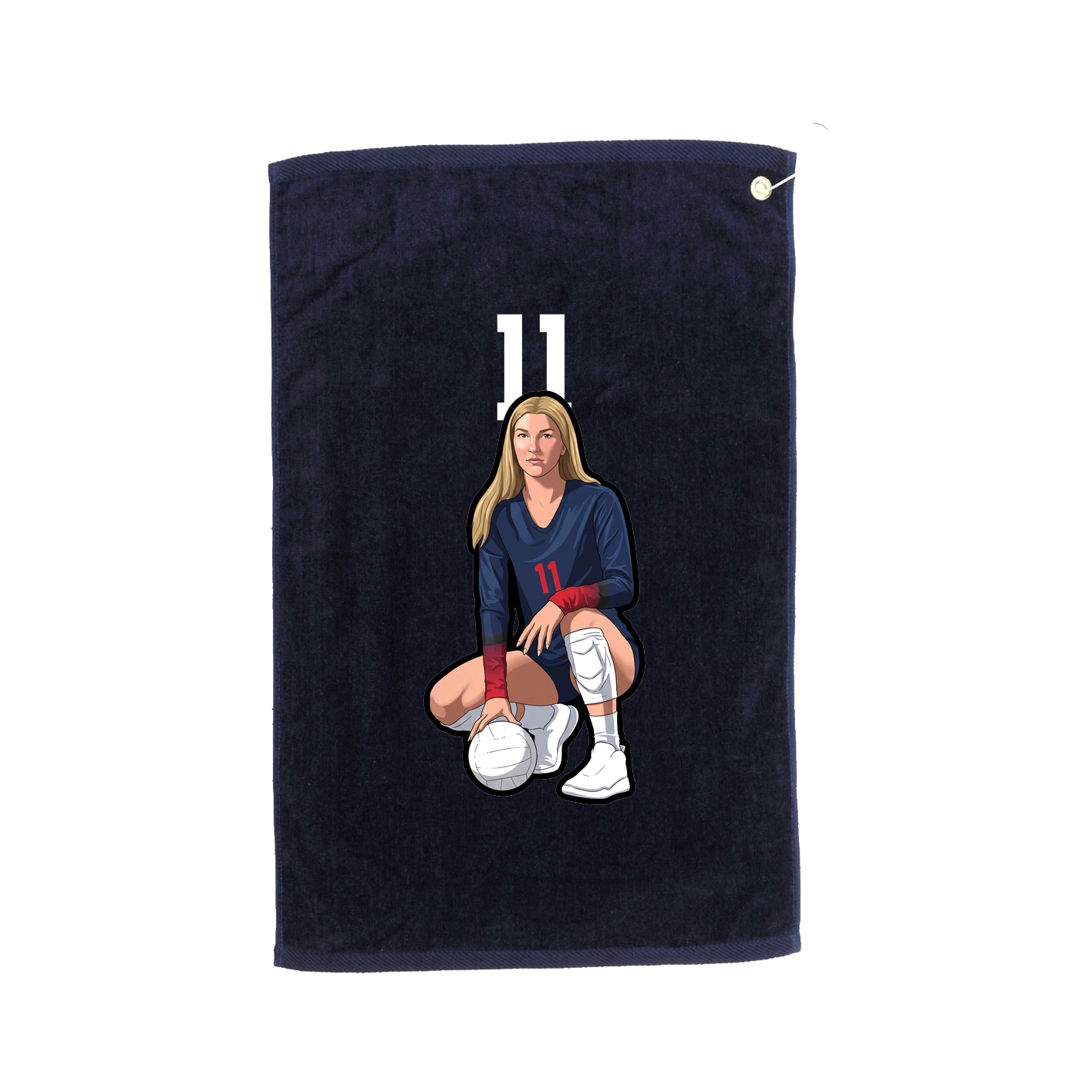 Golf Towel — Number Top in Navy