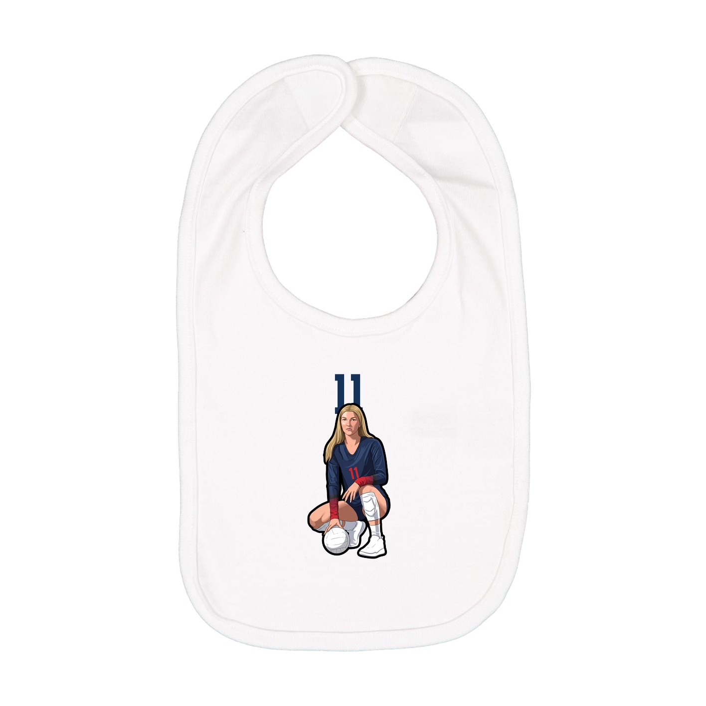 Infant Bib — Number Top in White