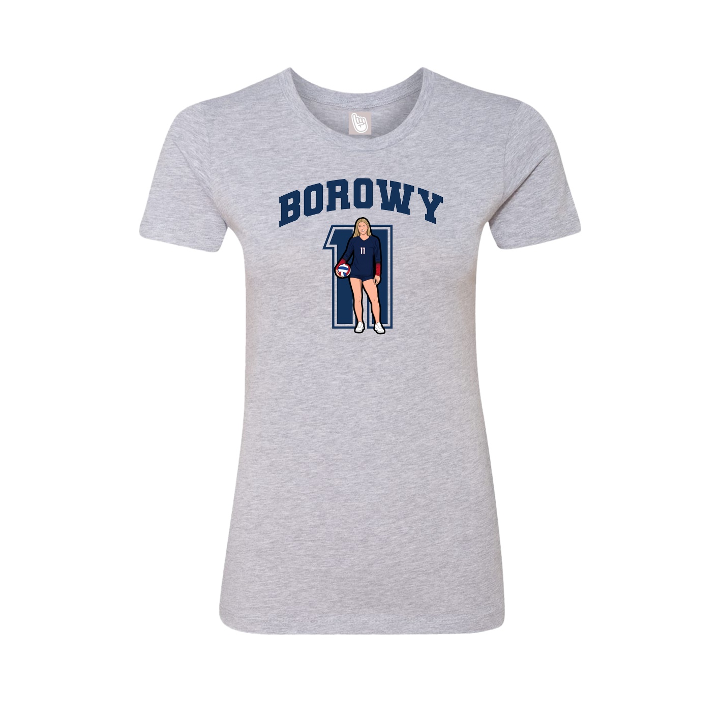 Fitted Women's Tee — Number in Grey