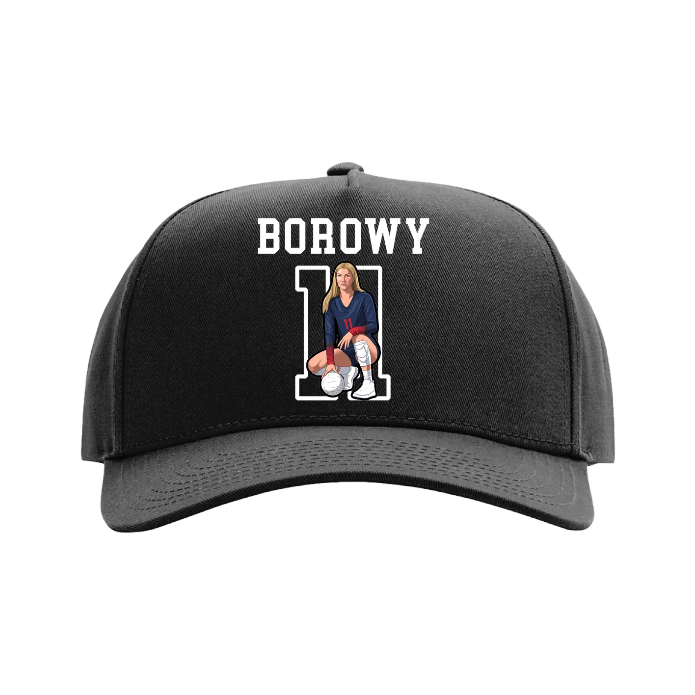 Full Fabric Five-Panel Champ Cap — Shirsey in Black
