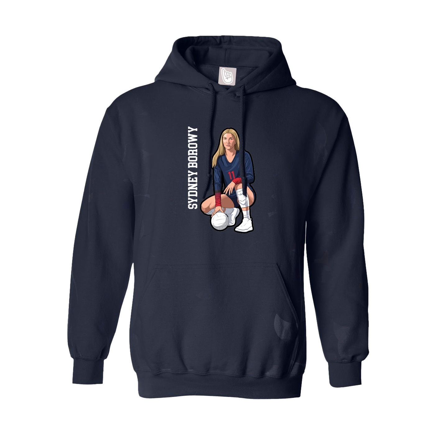 Youth Hoodie — Name Vertical in Navy