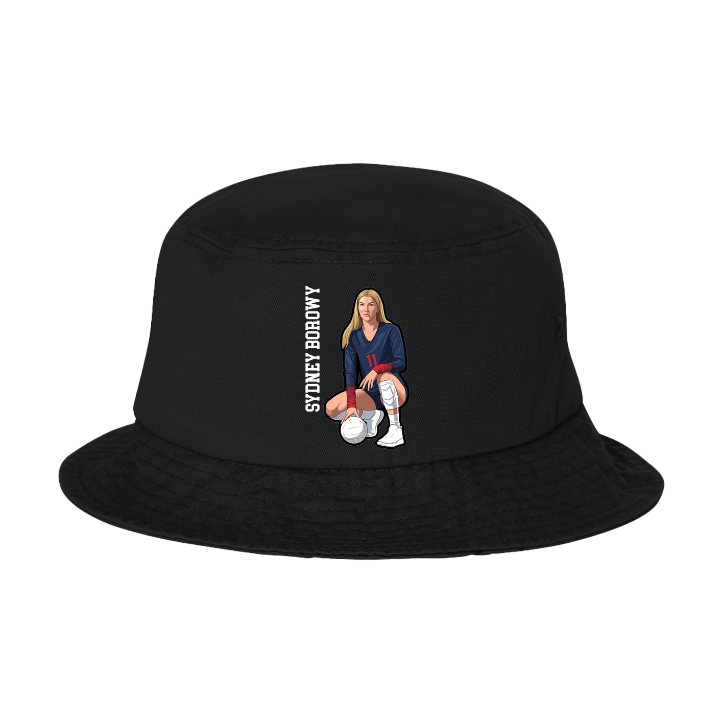 Bucket Cap — Name Vertical in Black