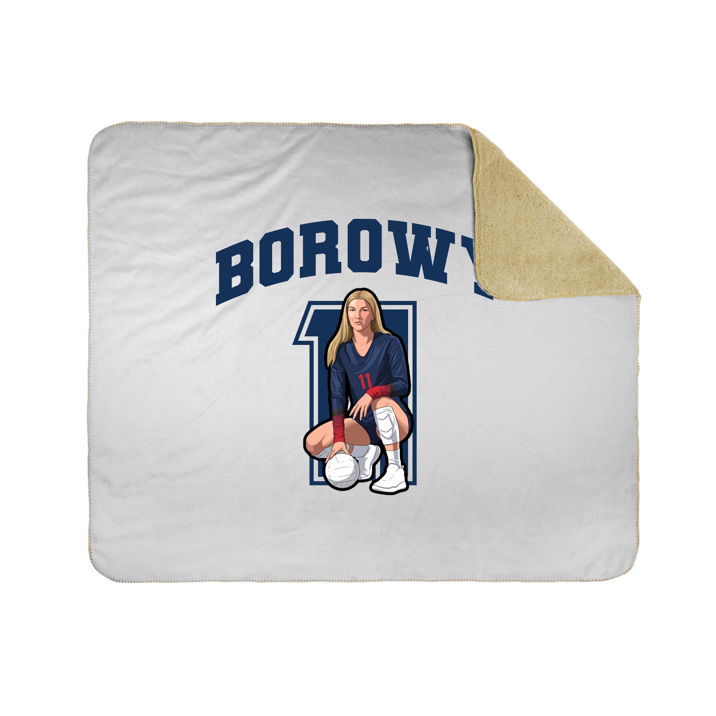 Throw Blanket — Number in White