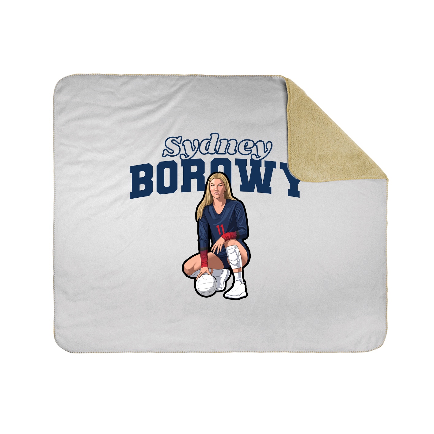 Throw Blanket — Name Arch in White