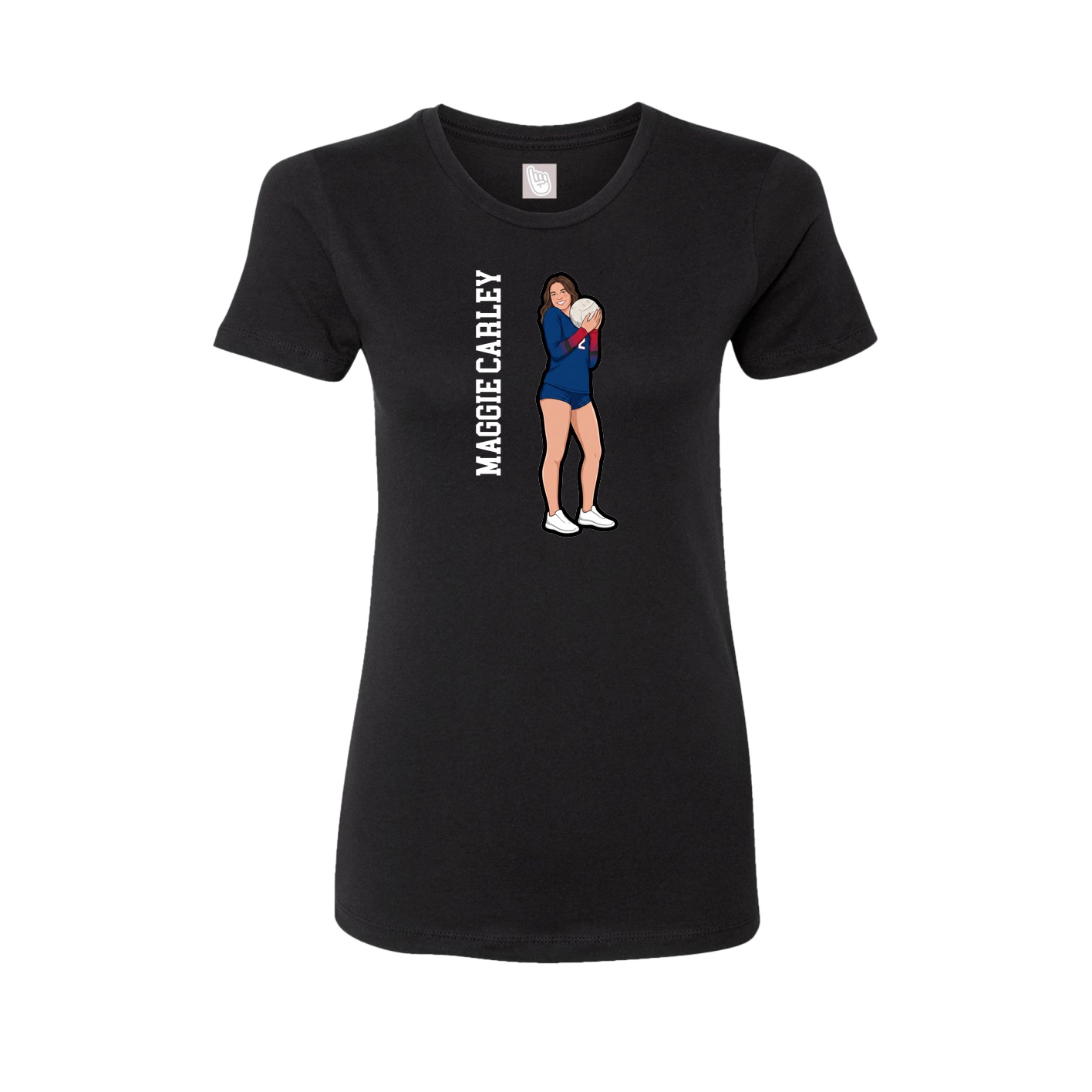 Fitted Women's Tee — Name Vertical in Black