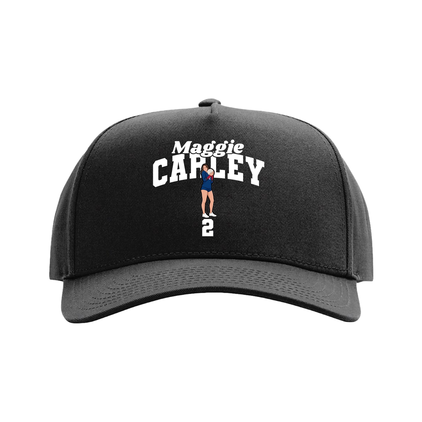 Full Fabric Five-Panel Champ Cap — Signature Arch in Black