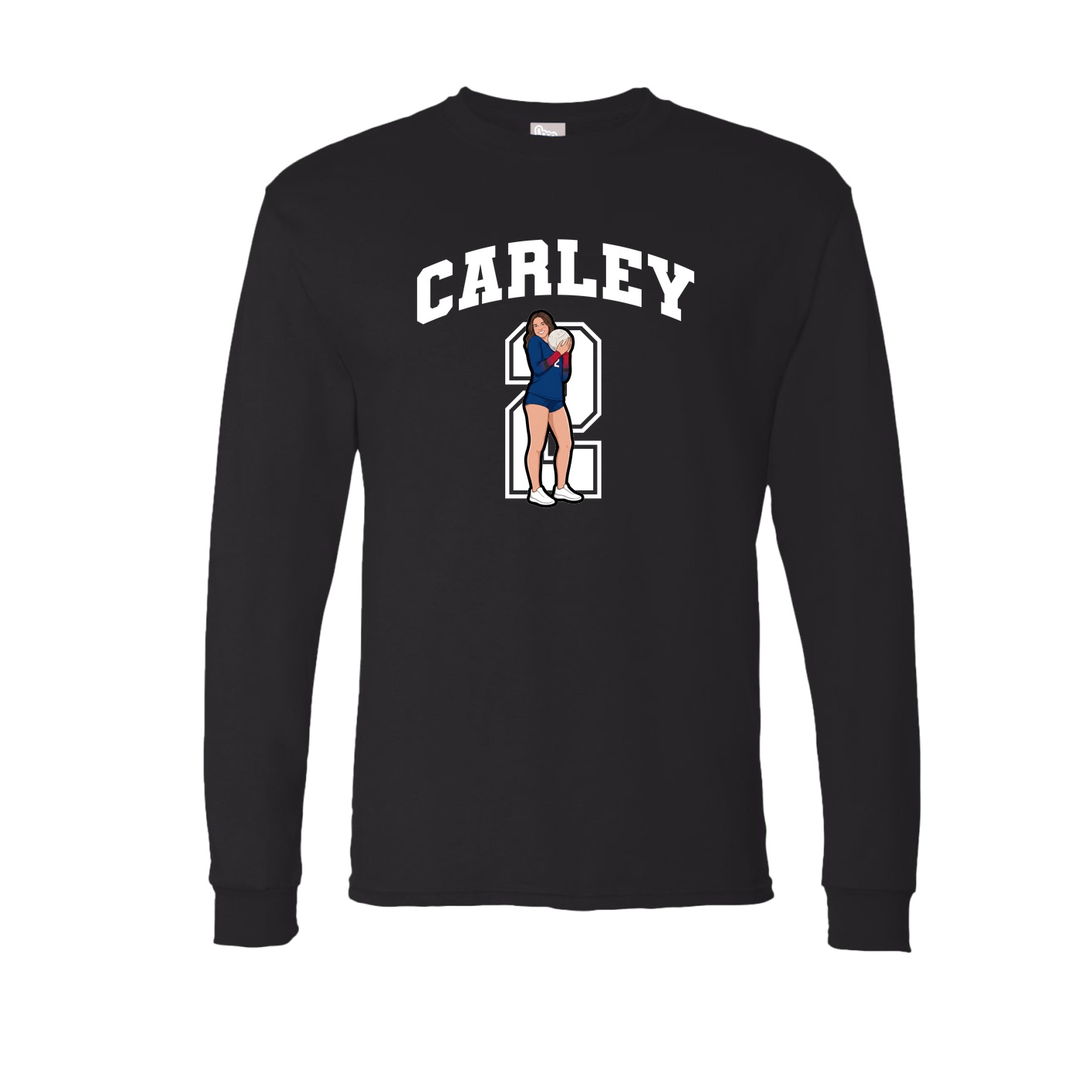 Long Sleeve Tee — Number in Black