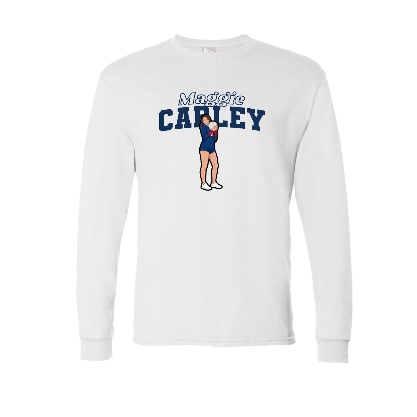 Long Sleeve Tee — Name Arch in White