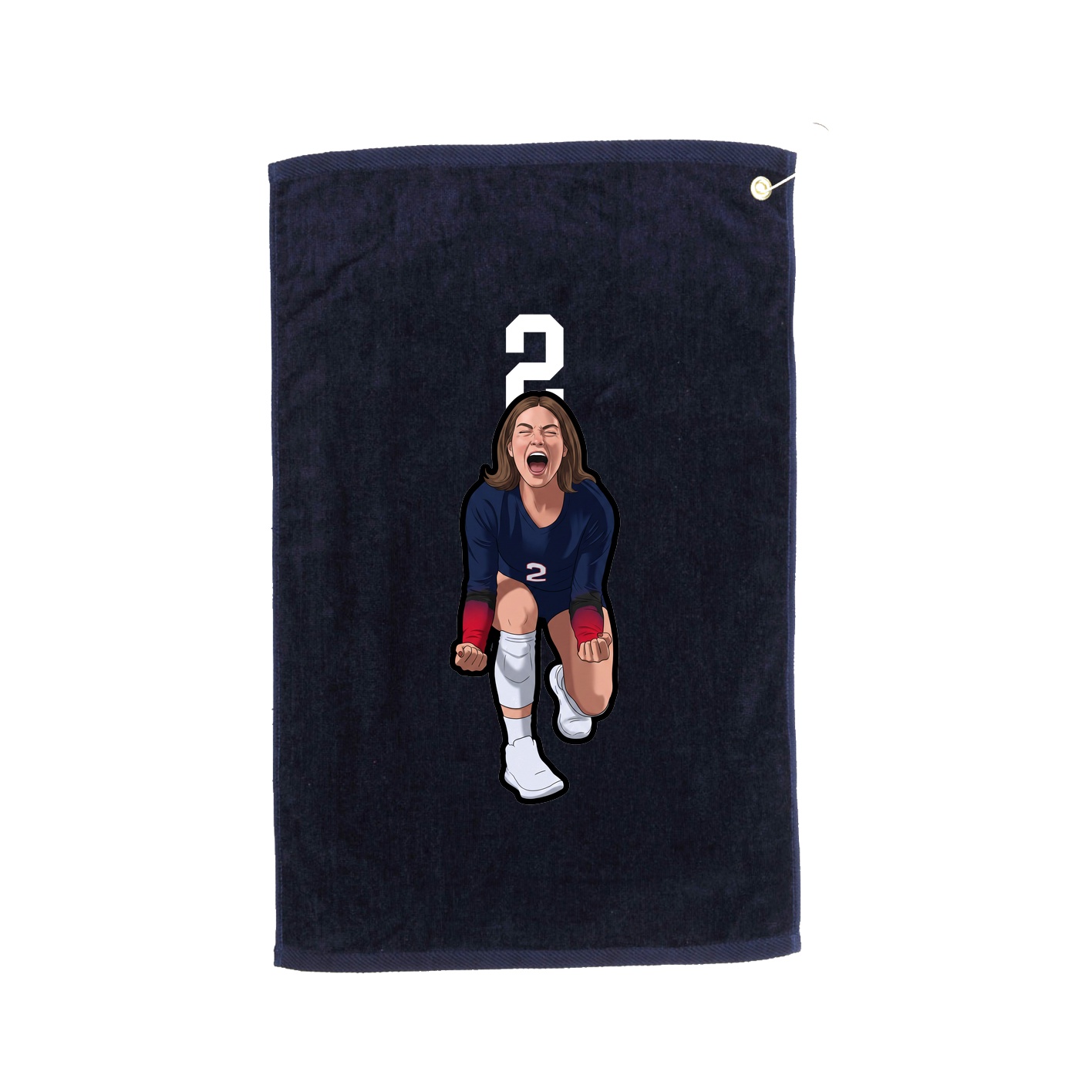 Golf Towel — Number Top in Navy
