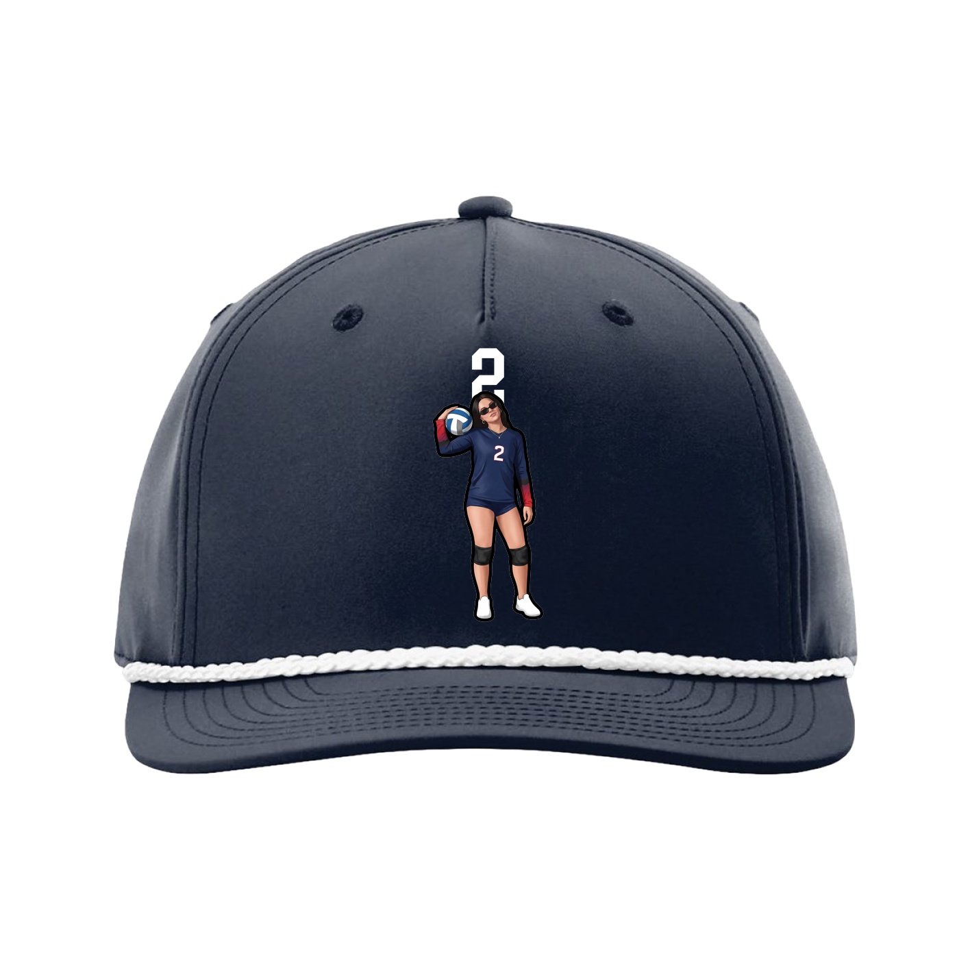 Five-Panel Classic Rope Cap — Number Top in Navy
