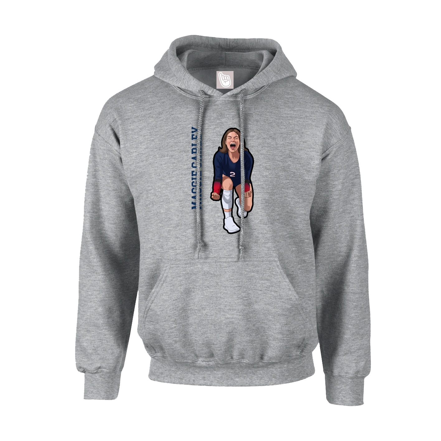 Hoodie — Name Vertical in Grey