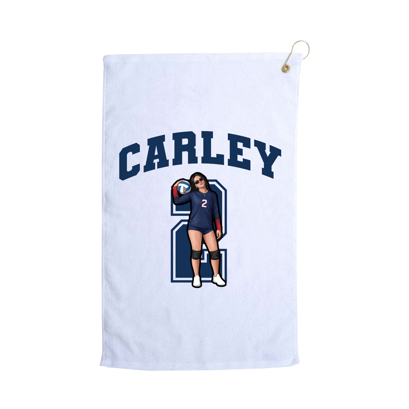 Golf Towel — Number in White