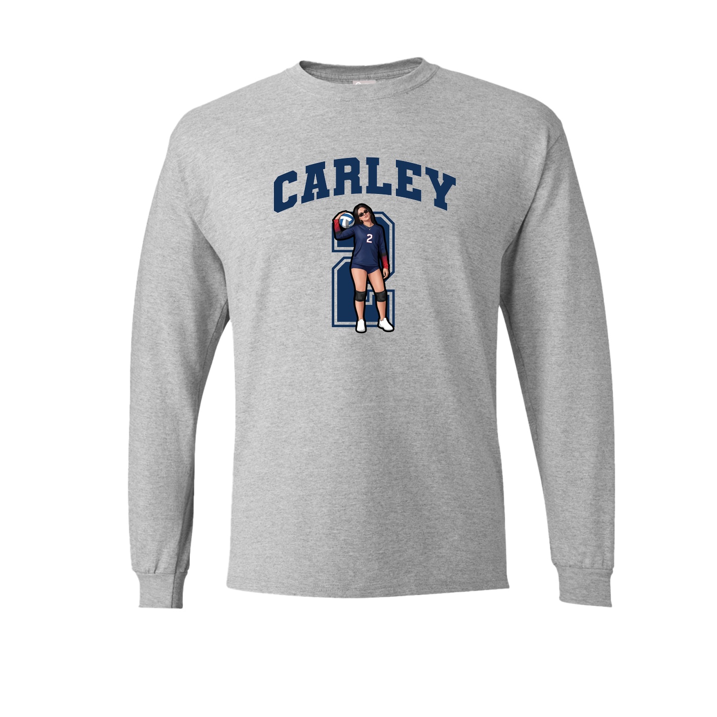 Long Sleeve Tee — Number in Grey