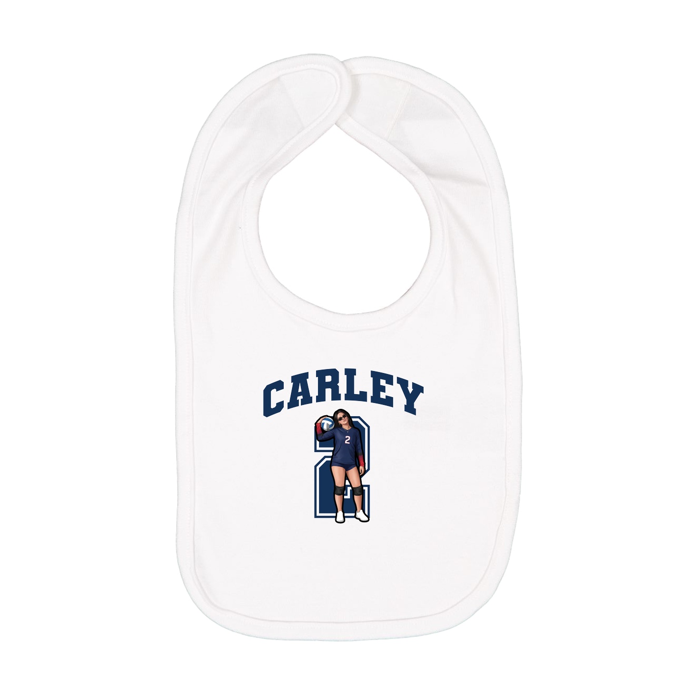 Infant Bib — Number in White