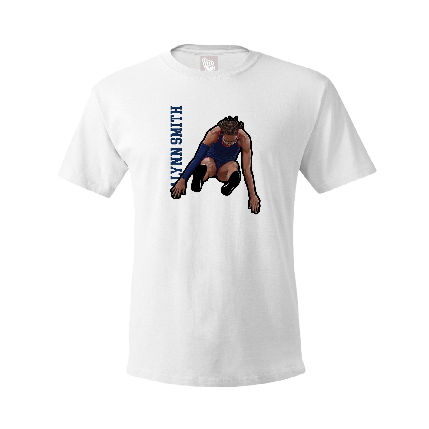 Tee — Name Vertical in White