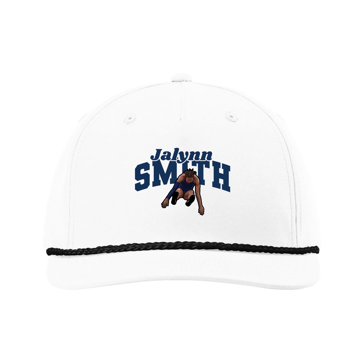 Five-Panel Classic Rope Cap — Signature Arch in White