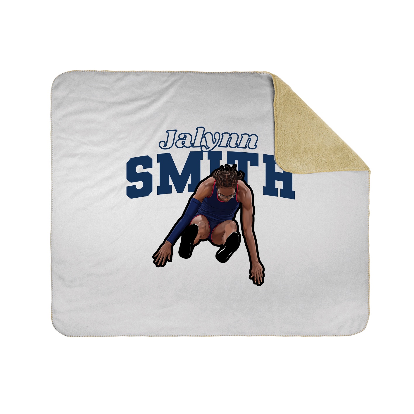 Throw Blanket — Name Arch in White
