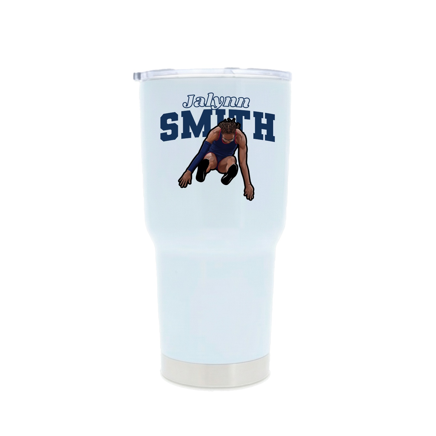30oz Stainless Steel Tumbler — Name Arch in White