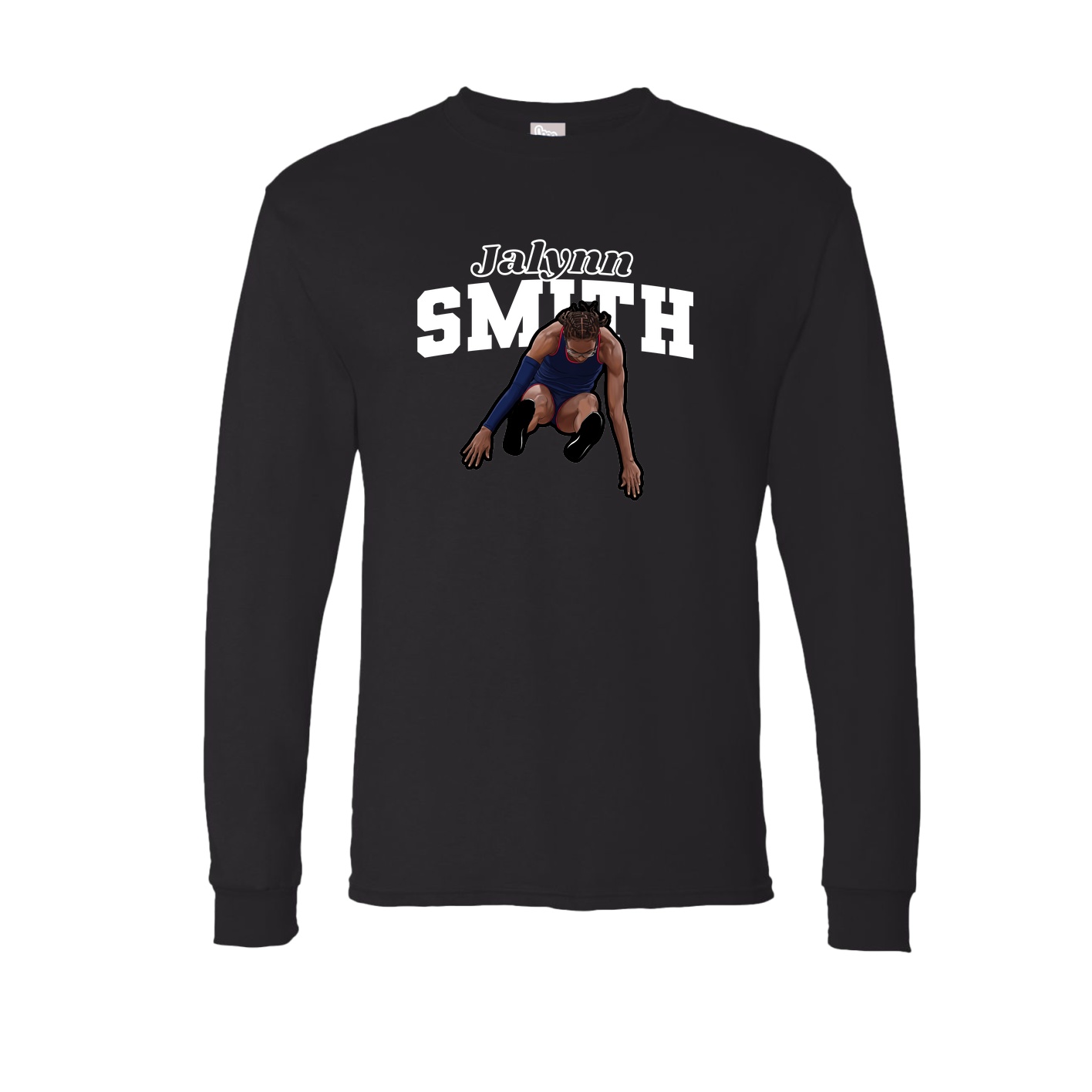 Long Sleeve Tee — Name Arch in Black