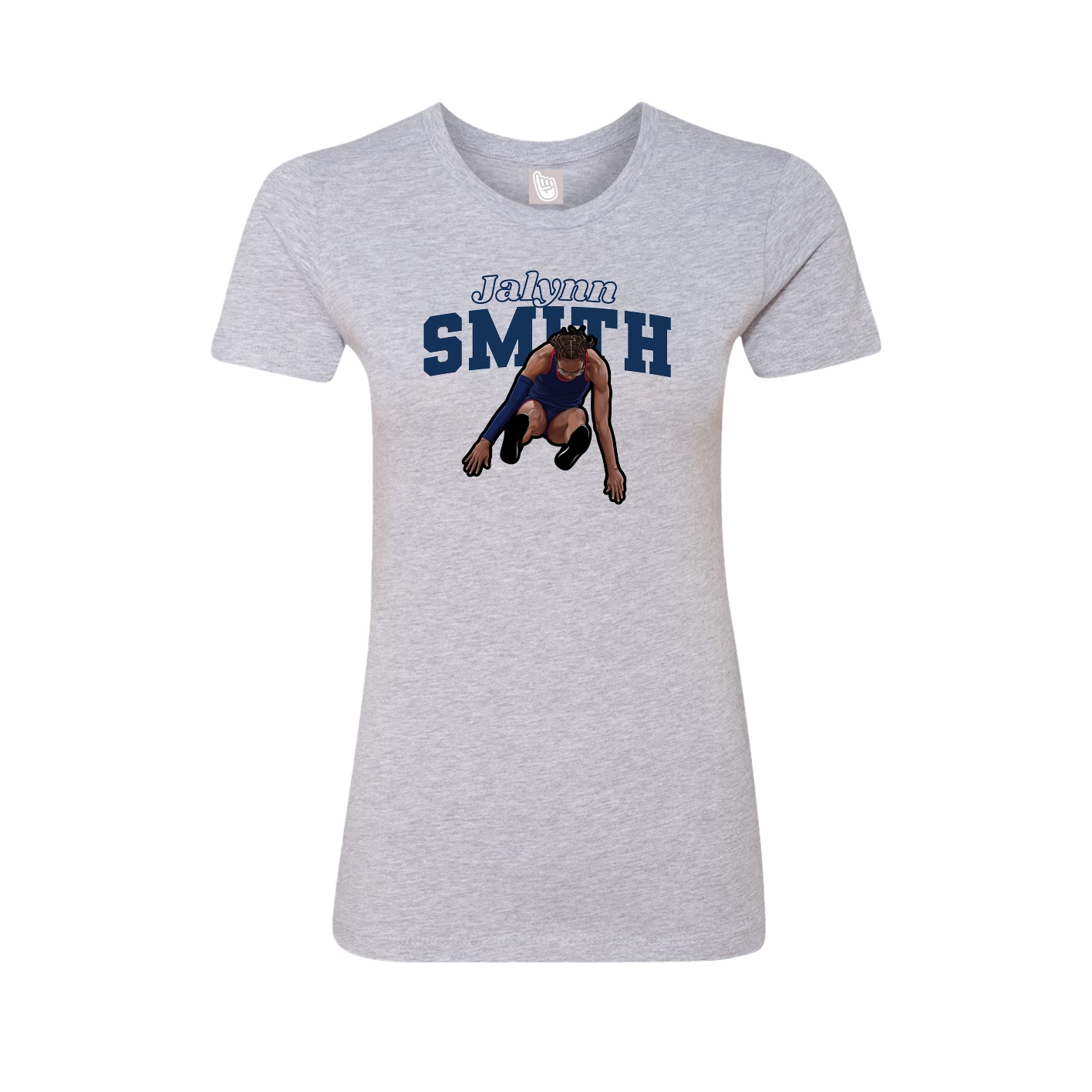 Fitted Women's Tee — Name Arch in Grey