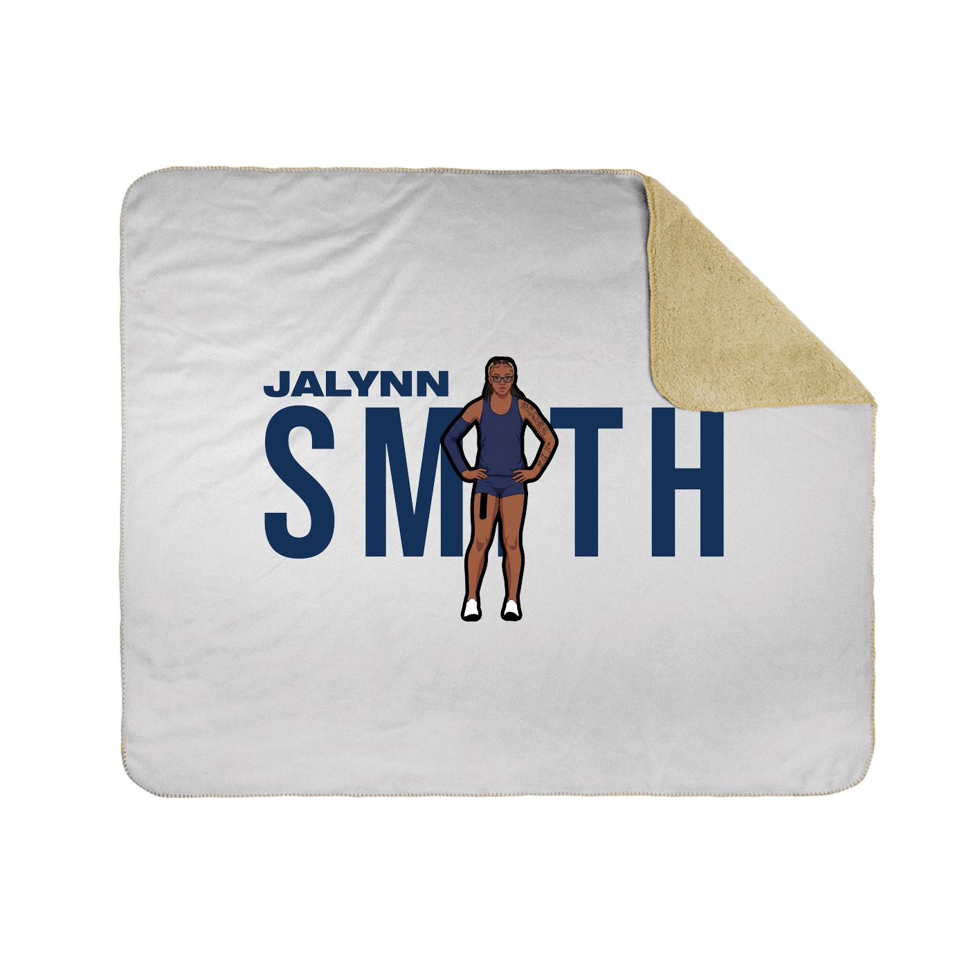 Throw Blanket — Player Name in White