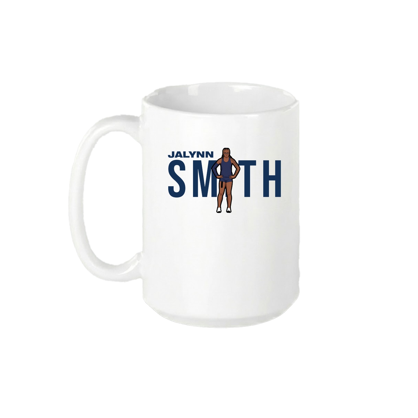 15oz Coffee Mug — Player Name in White
