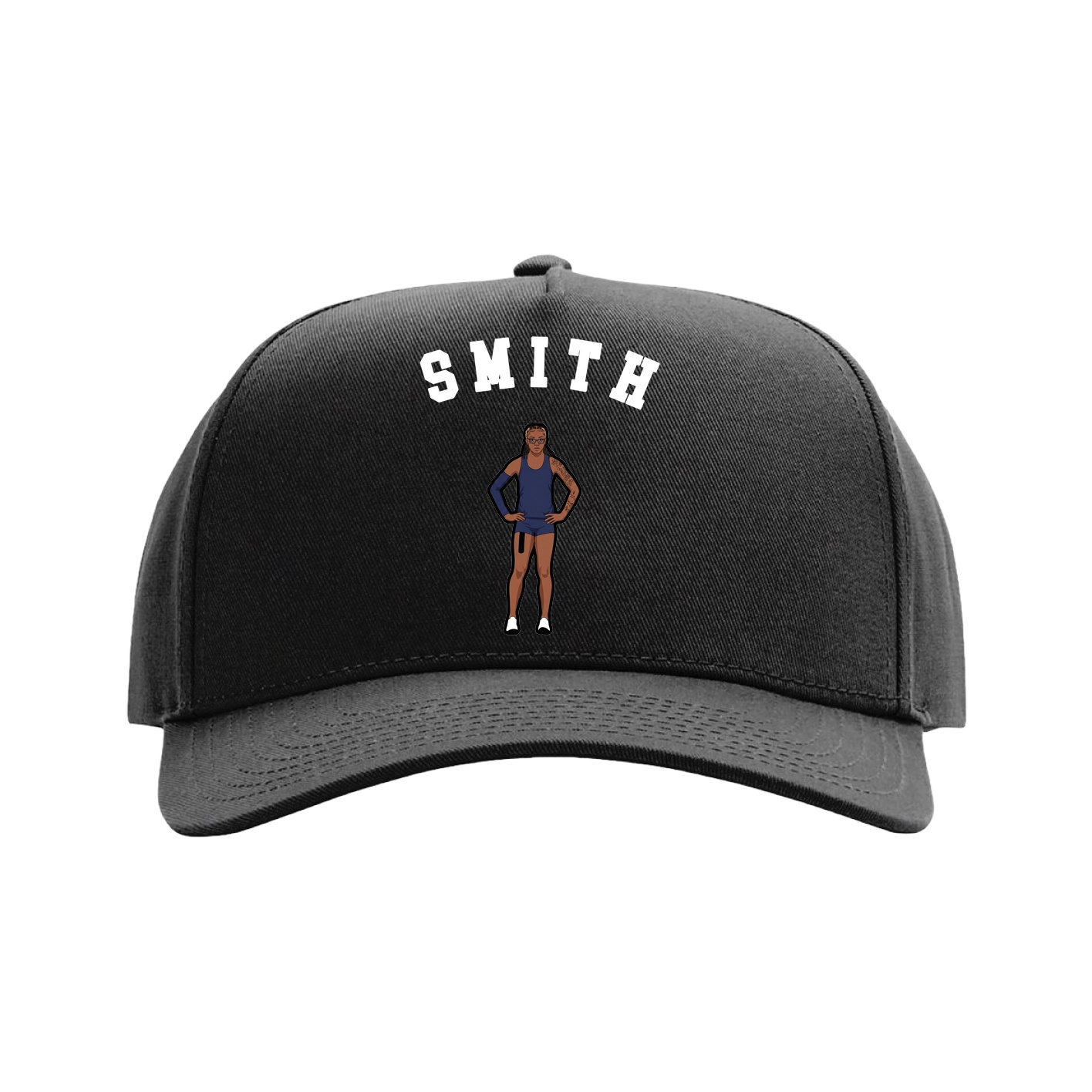 Full Fabric Five-Panel Champ Cap — Shirsey Arch in Black