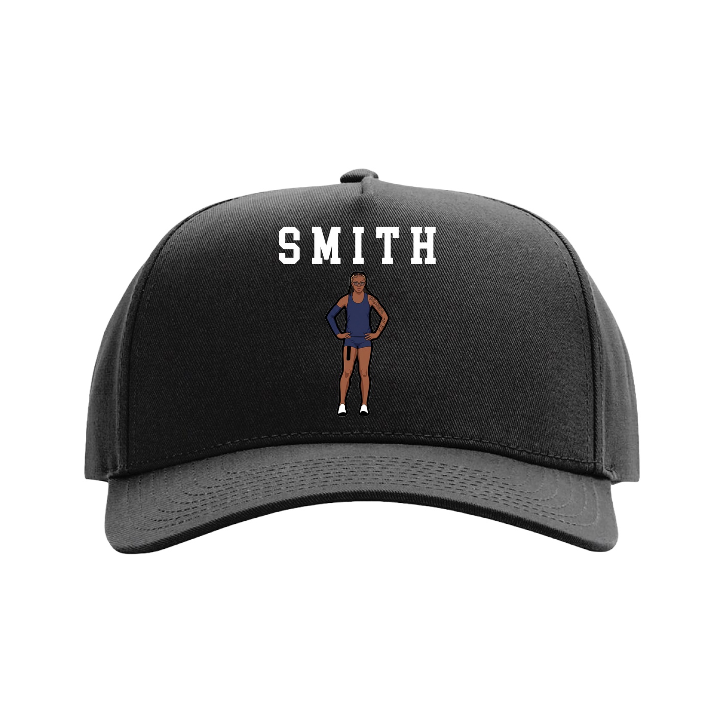 Full Fabric Five-Panel Champ Cap — Shirsey in Black