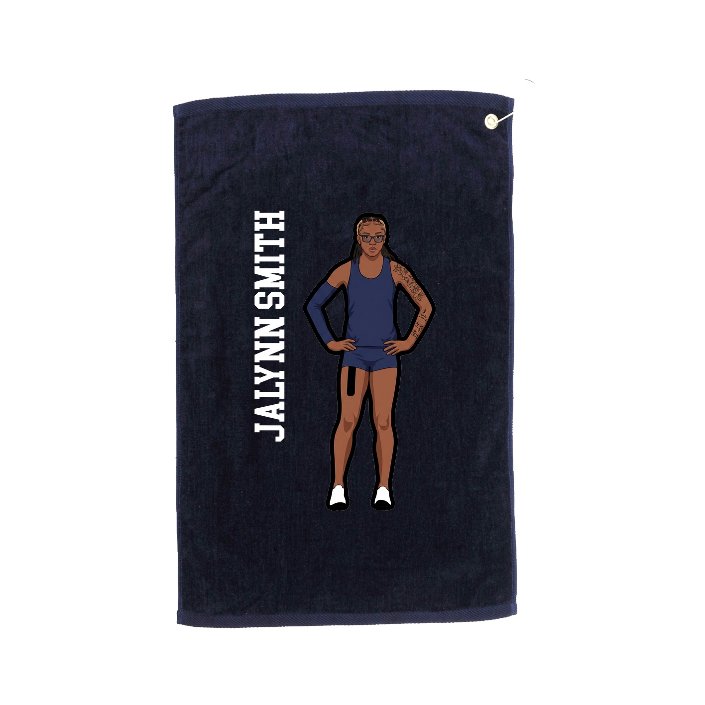 Golf Towel — Name Vertical in Navy