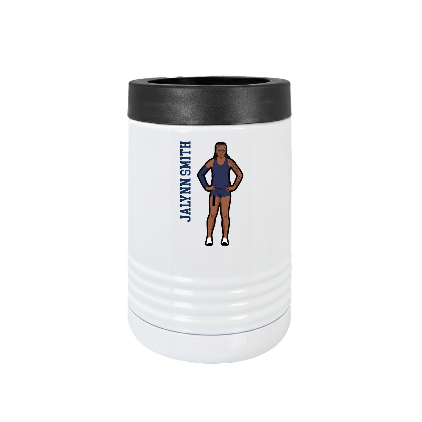 Beverage Holder — Name Vertical in White