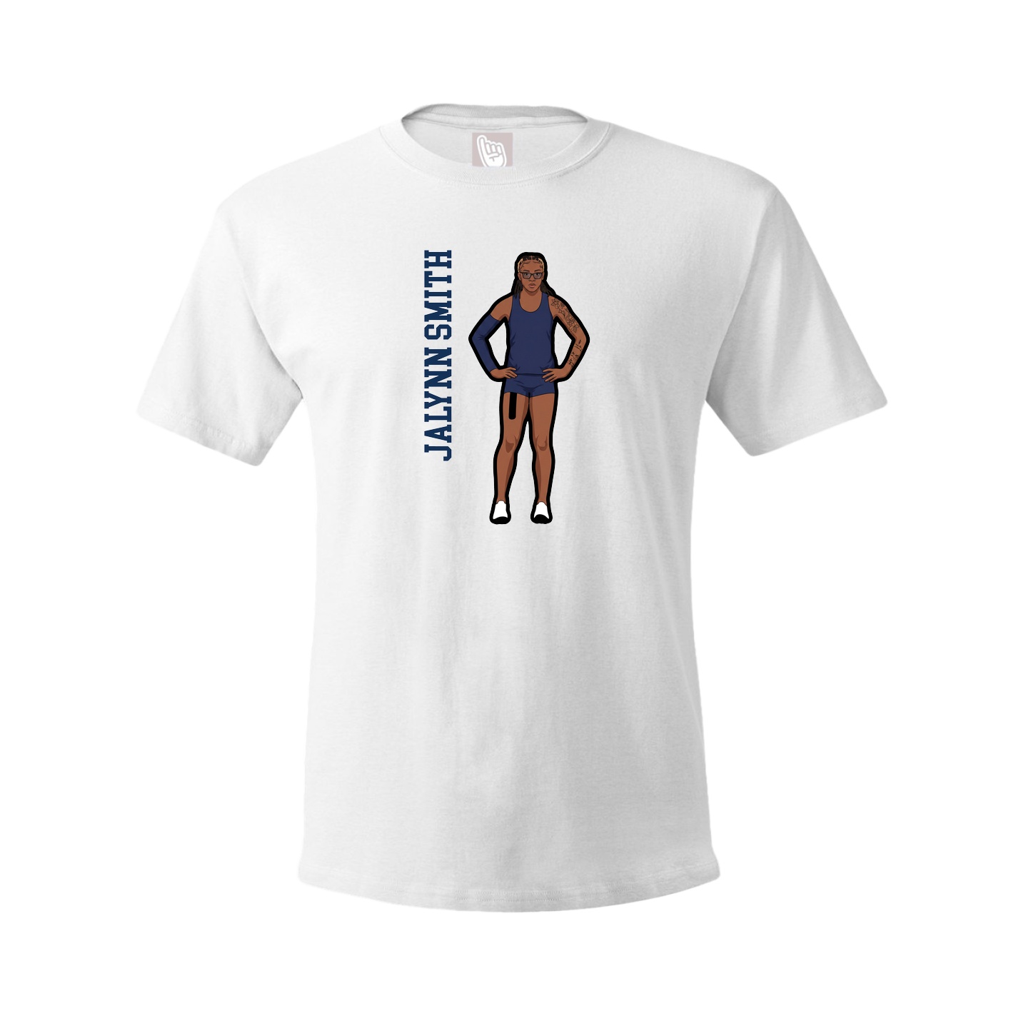 Tee — Name Vertical in White