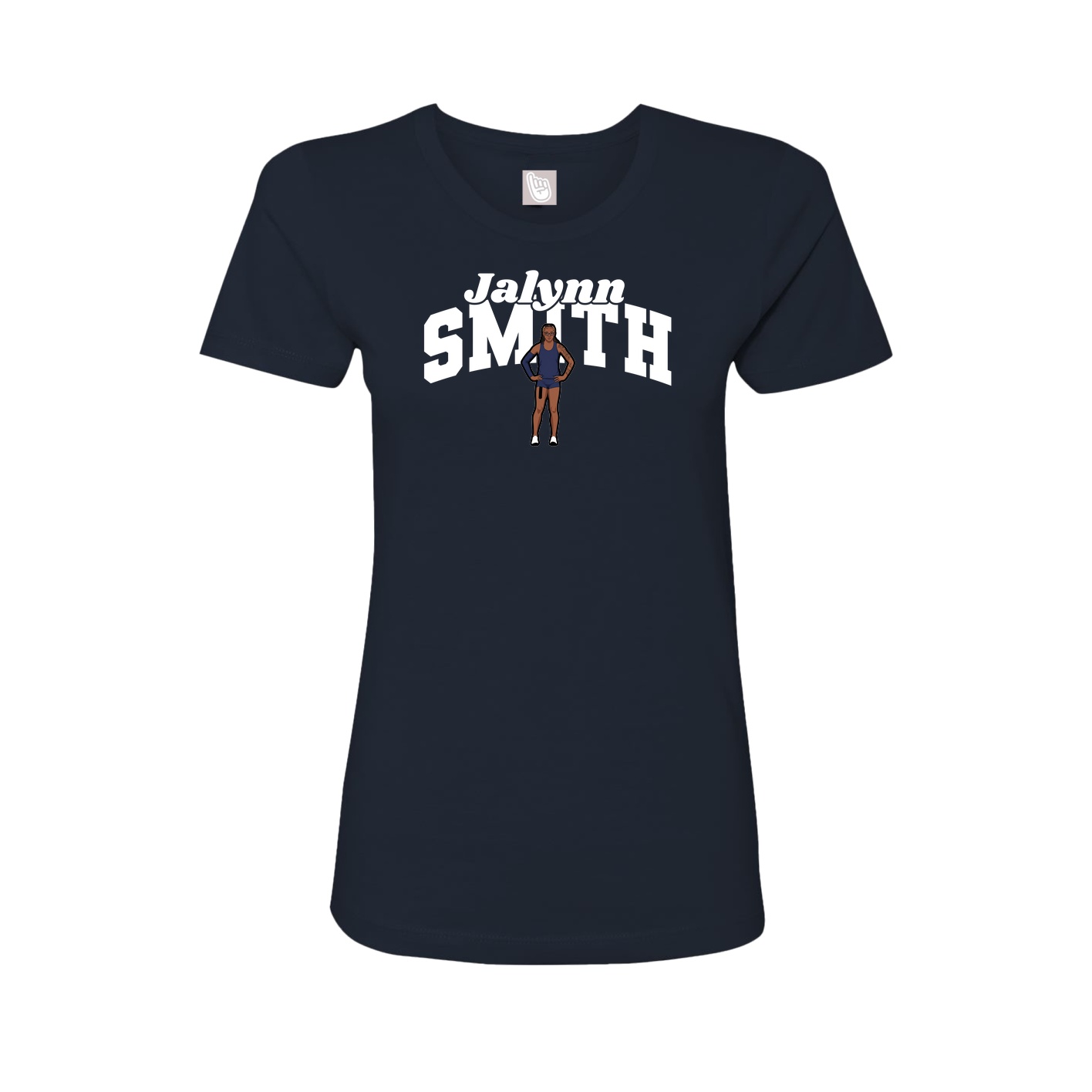 Fitted Women's Tee — Signature Arch in Navy