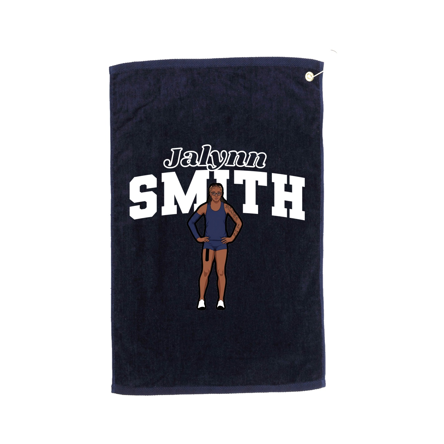 Golf Towel — Name Arch in Navy