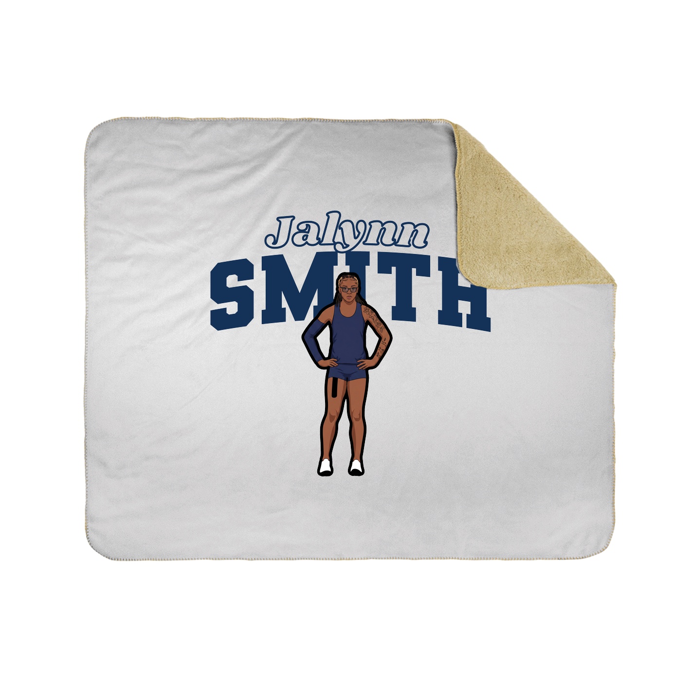 Throw Blanket — Name Arch in White