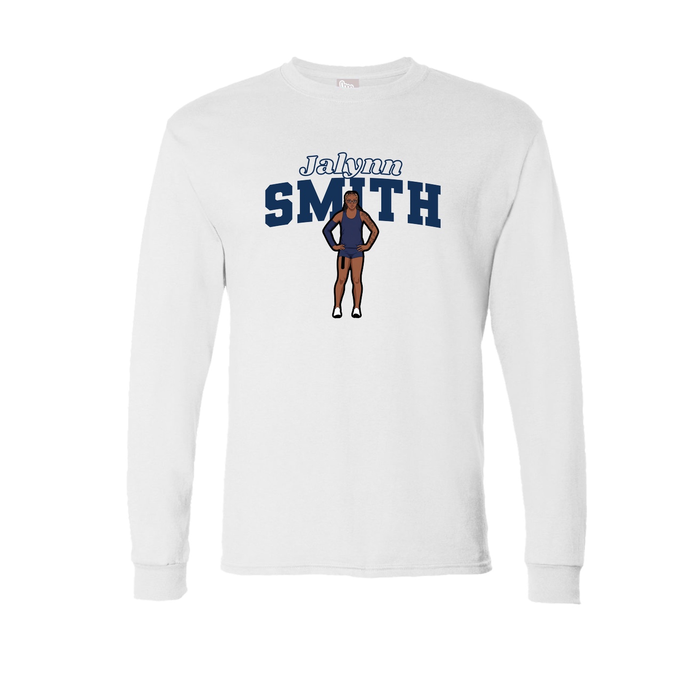 Long Sleeve Tee — Name Arch in White