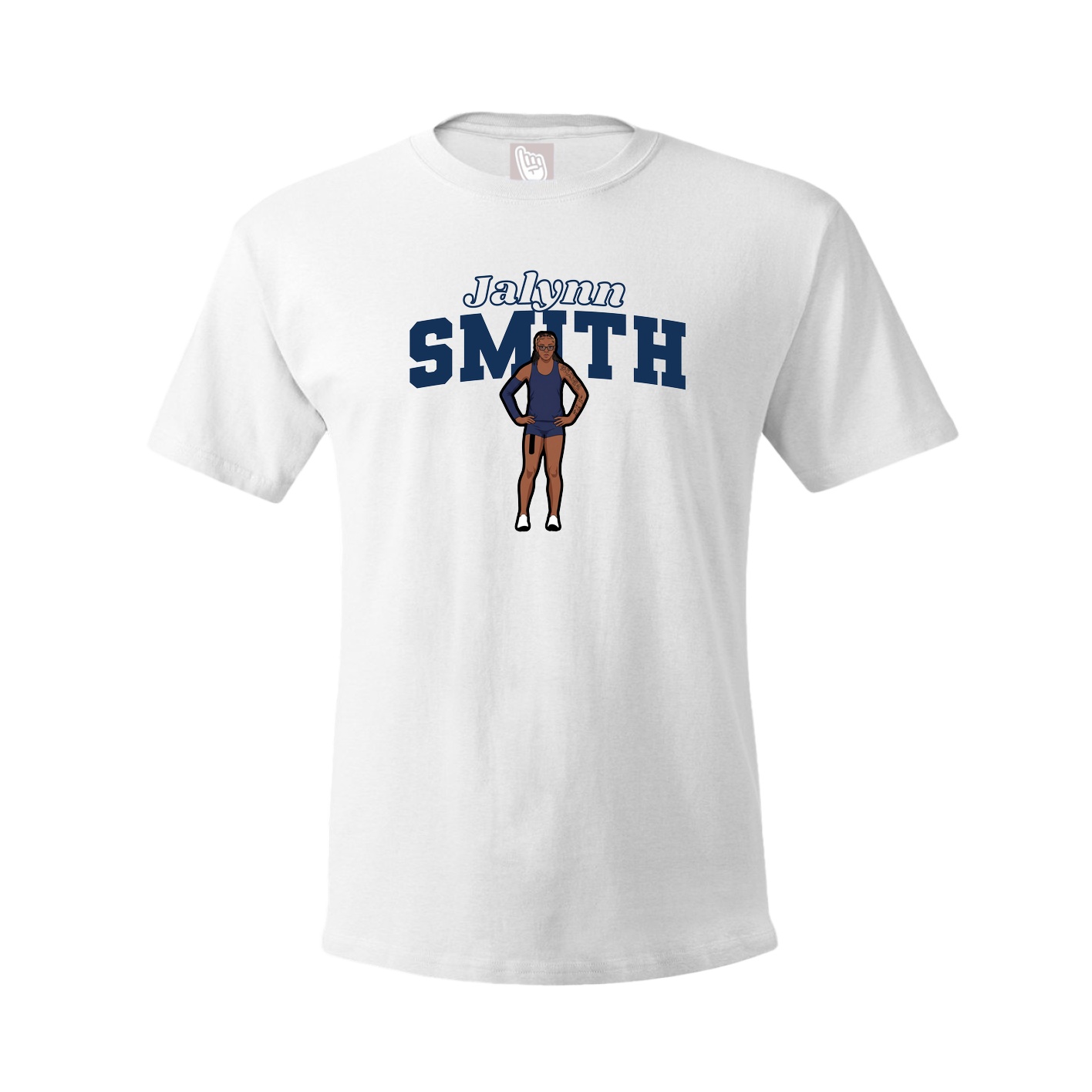 Youth Tee — Name Arch in White