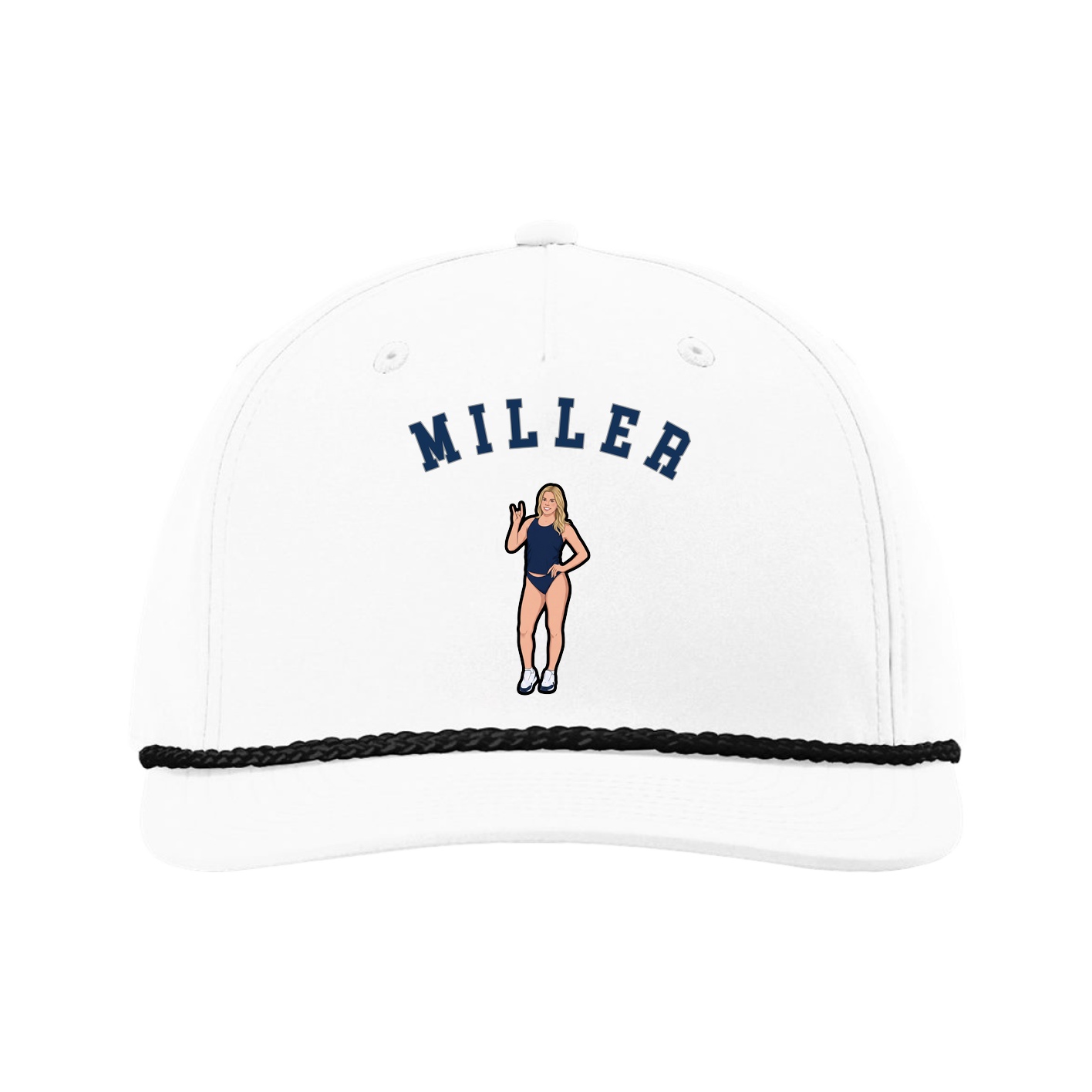 Five-Panel Classic Rope Cap — Shirsey Arch in White