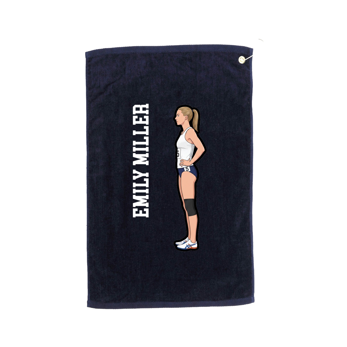 Golf Towel — Name Vertical in Navy
