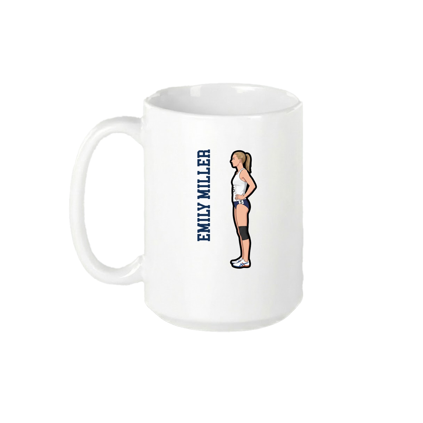 15oz Coffee Mug — Name Vertical in White